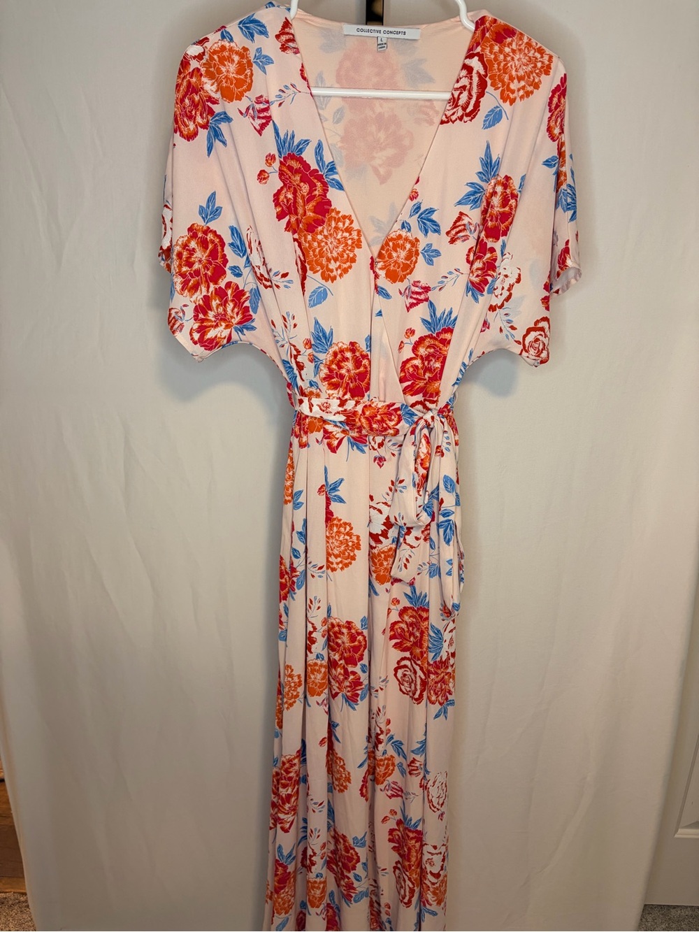Collective Concepts Peach Floral Wrap Maxi